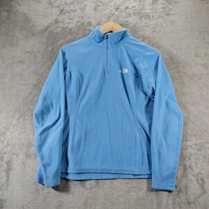 The North‎ Face Jacket Womens Small Blue 1/4 Zip Sweater Long Sleeve Polartec